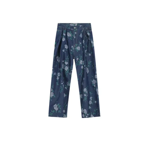 New Arriva Jacquard Design INS Trendy Brand Zippered Denim Pants