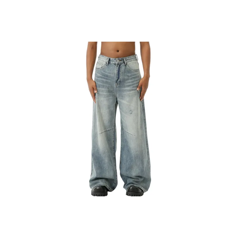 Fashionable Washed Loose Jeans-1