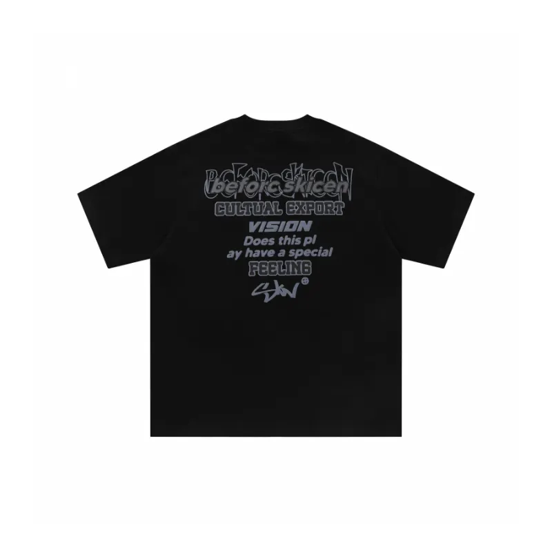 Loose Retro Skull Print T Shirt-1