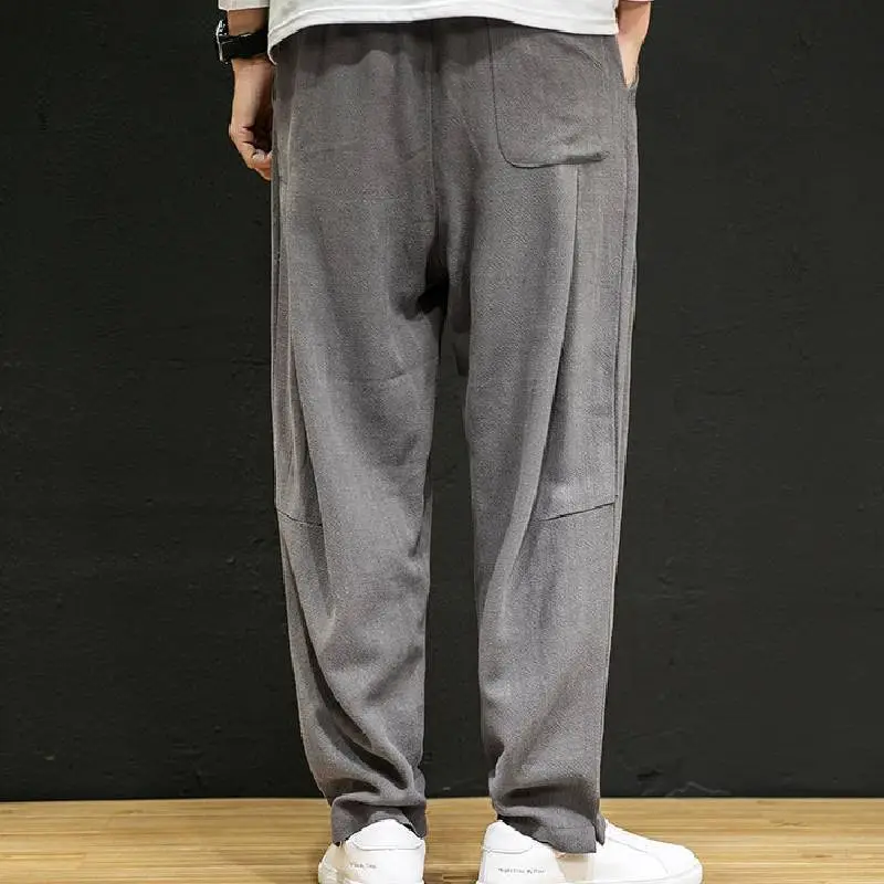 Plain Loose Casual Pants-5