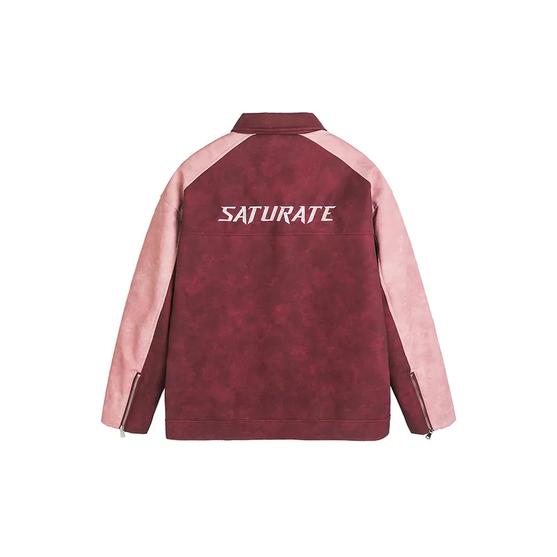 Color matching Multi pocket Motorcycle Jacket-1