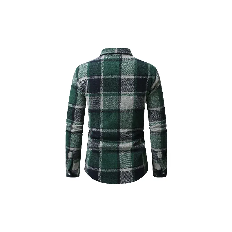 Business Plaid Cotton Blended Fabric Shirt-1