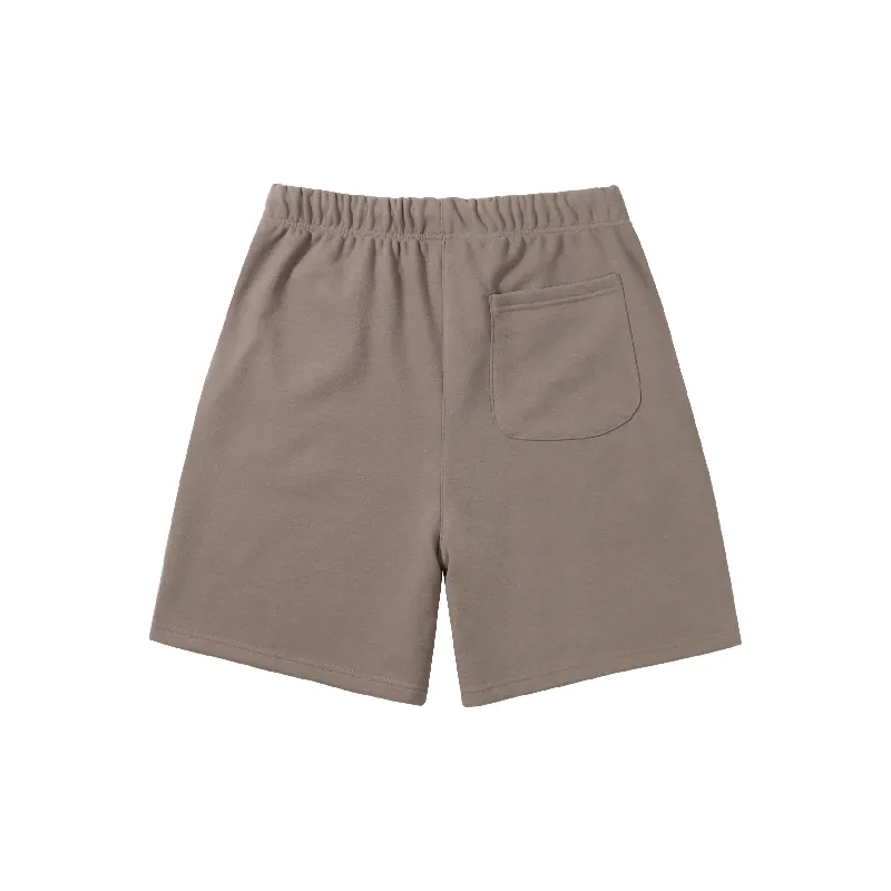 Loose Plain Terry Fabric Casual Shorts-7