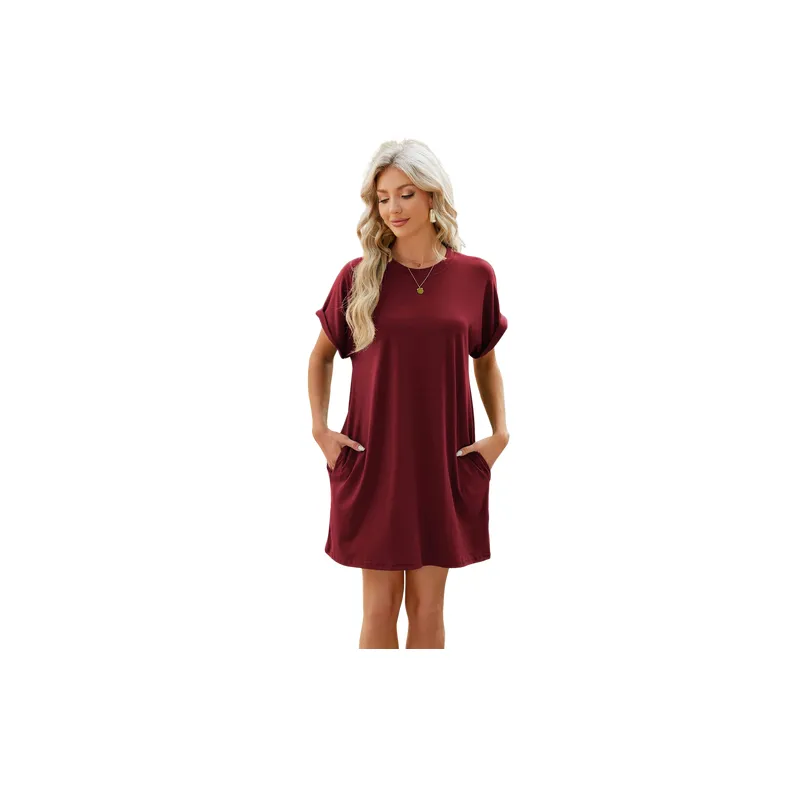 Casual Loose Viscose Dress Women-4
