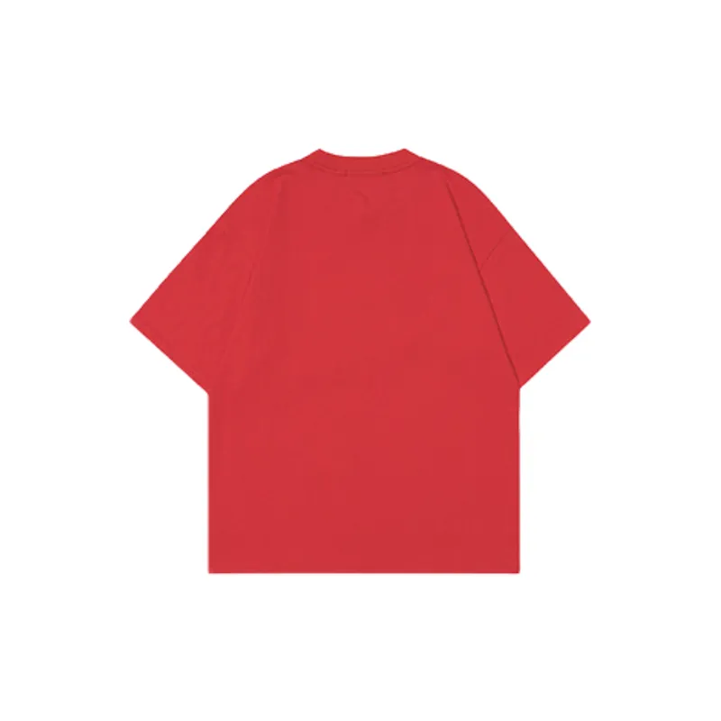 Retro Nostalgic Style Letter Design Loose Short sleeved T shirt-5