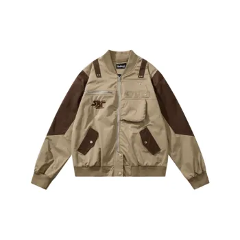 Retro High Street Design Sense Functional Bomber Jacket