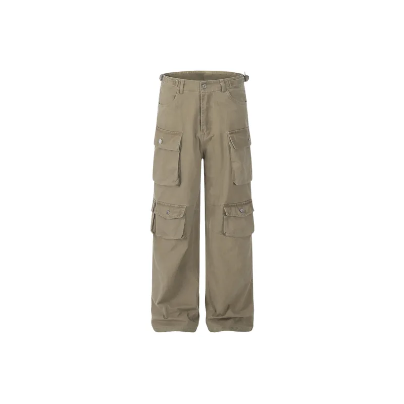 Casual Loose Cotton Cargo Pants-0