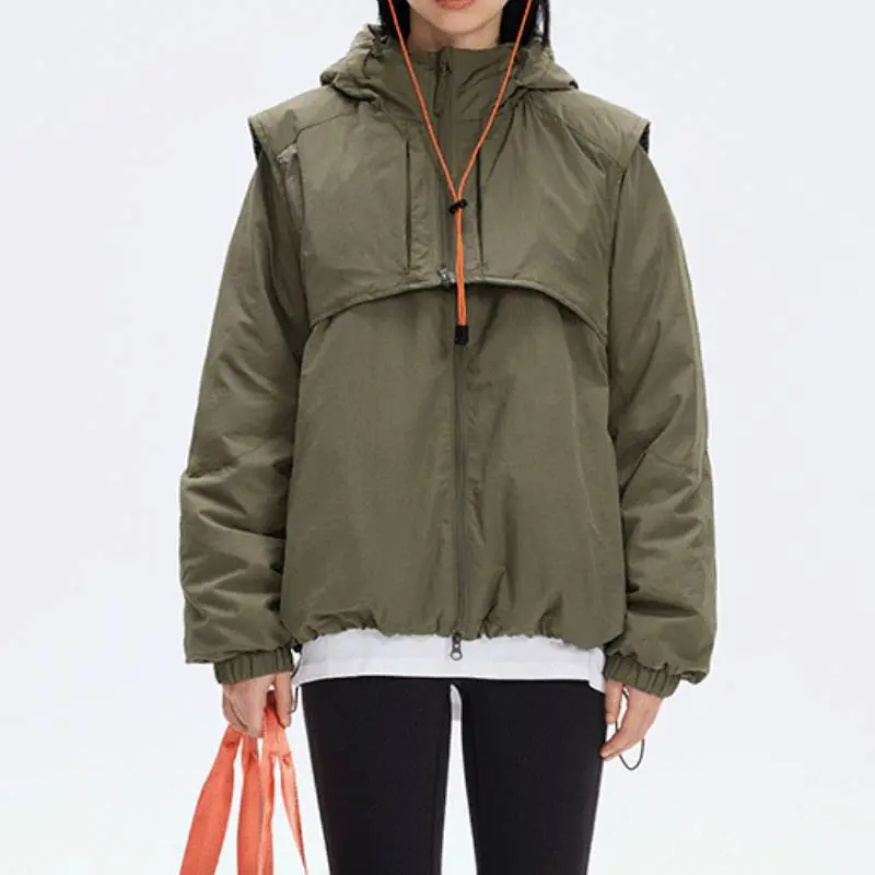 Fashionable Simple White Duck Down Jacket-6