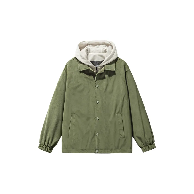 Casual Large Size Fashion Sports Unisex Hooded Suede Jacket