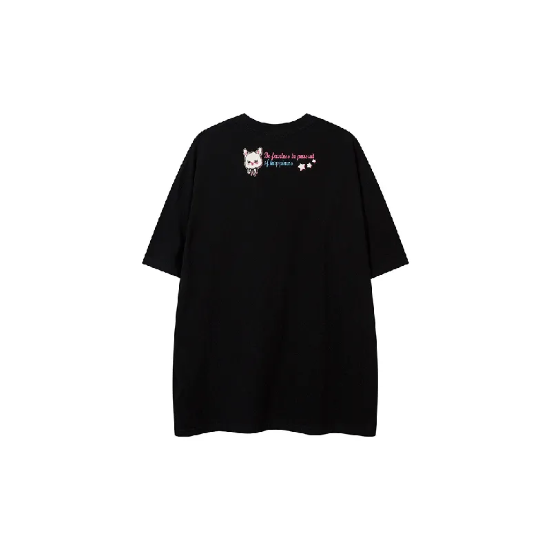 Retro Loose Cotton Blended Fabric T Shirt Unisex-1