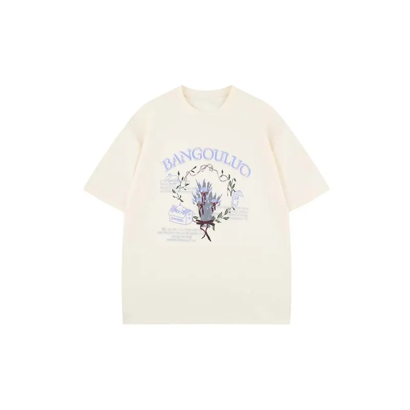 Cartoon Cute Cotton Blended Fabric T Shirt-0