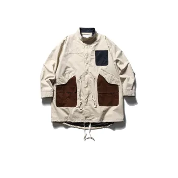 Vintage Collar Contrast Color Jacket