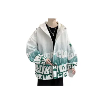 Functional Casual Trendy Gradient Letter Print Hoodie