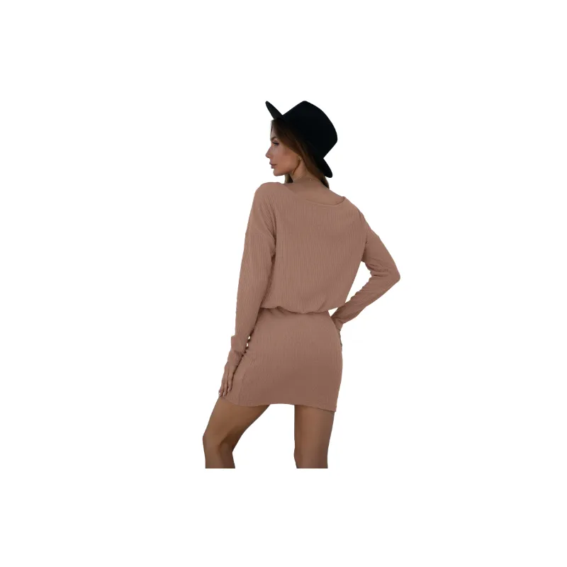 Plain Sexy Polyester Dress Women-1