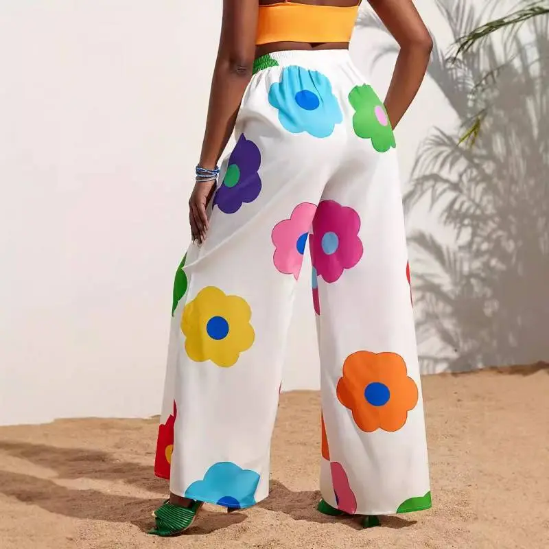 Simple Print Casual Pants-2