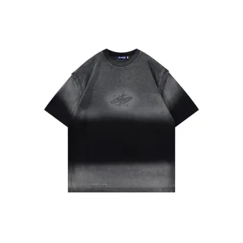 Tie Dye Letters Printed Short Sleeved T shirt