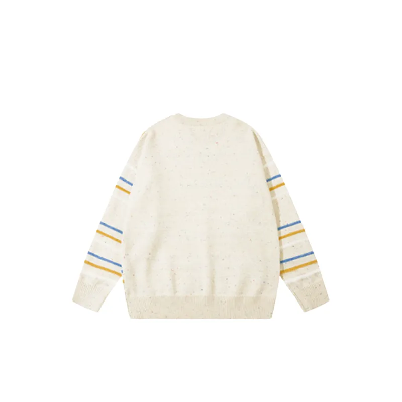 Street Trend BF Style Button Stripe Lazy Sweater-1