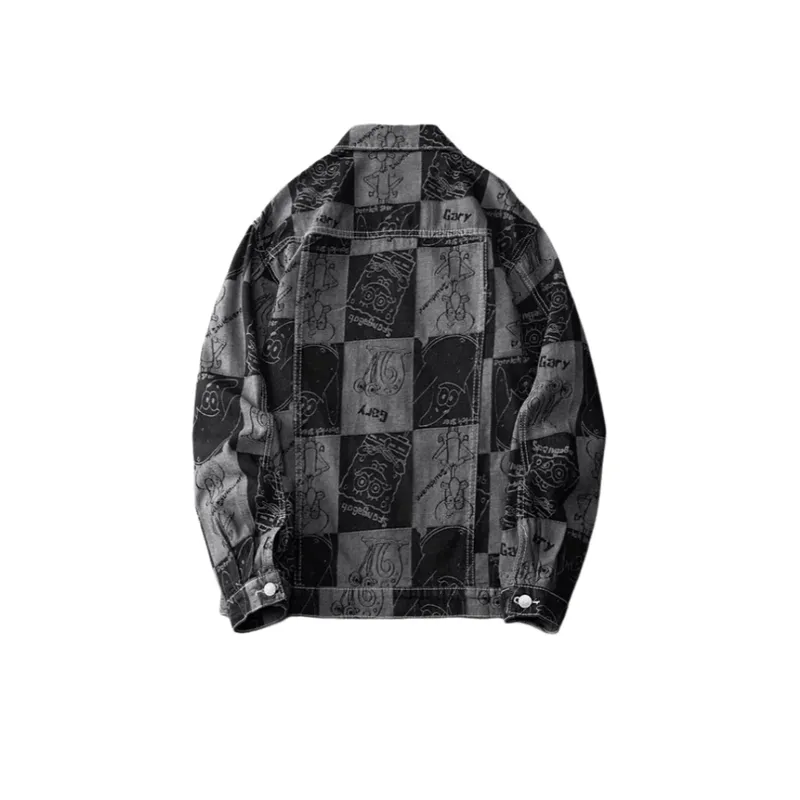 Trendy Plaid Denim Jacket-1