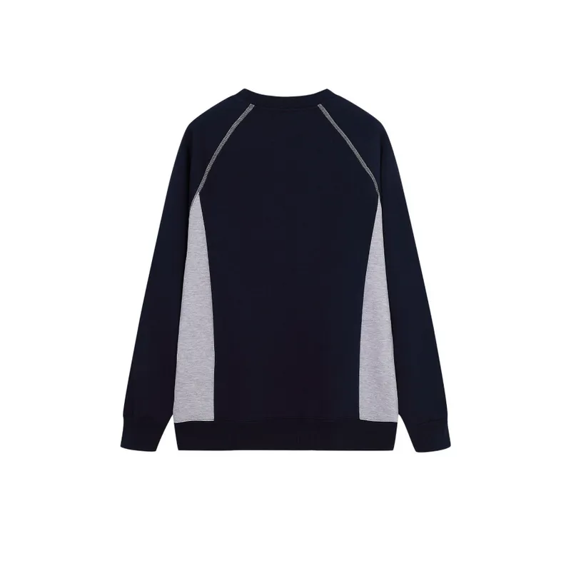 Raglan Sleeve Letter Design Color Splicing and Velvet Crewneck Sweatshirt-3