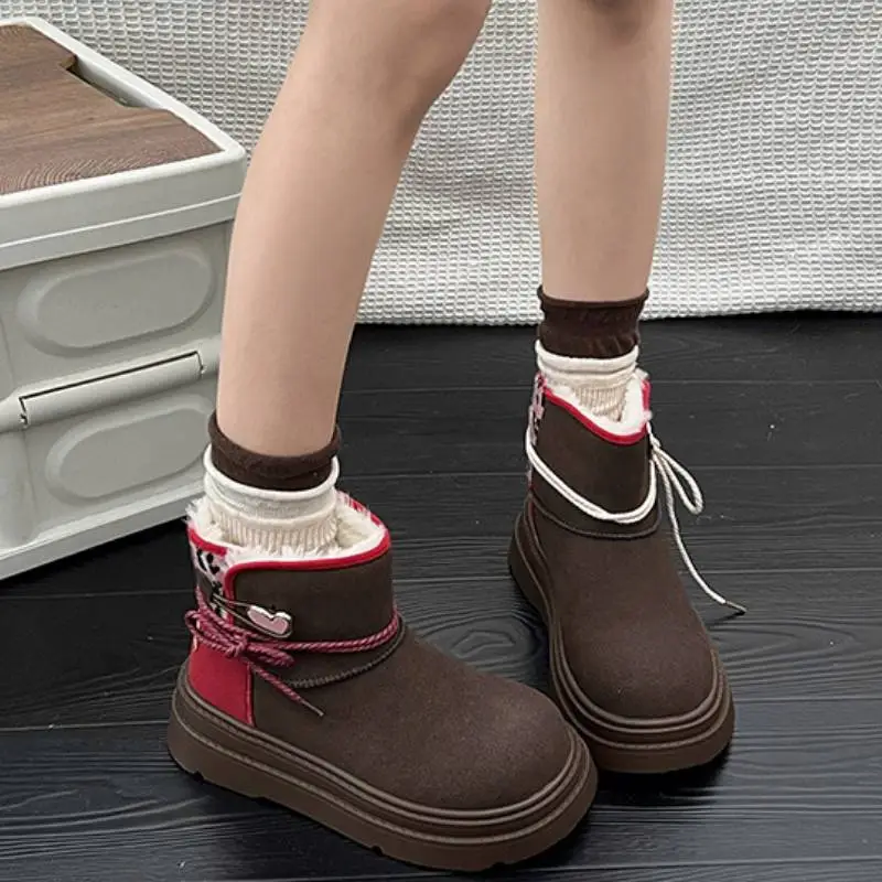 Cute Bow Warm Snow Boots-7