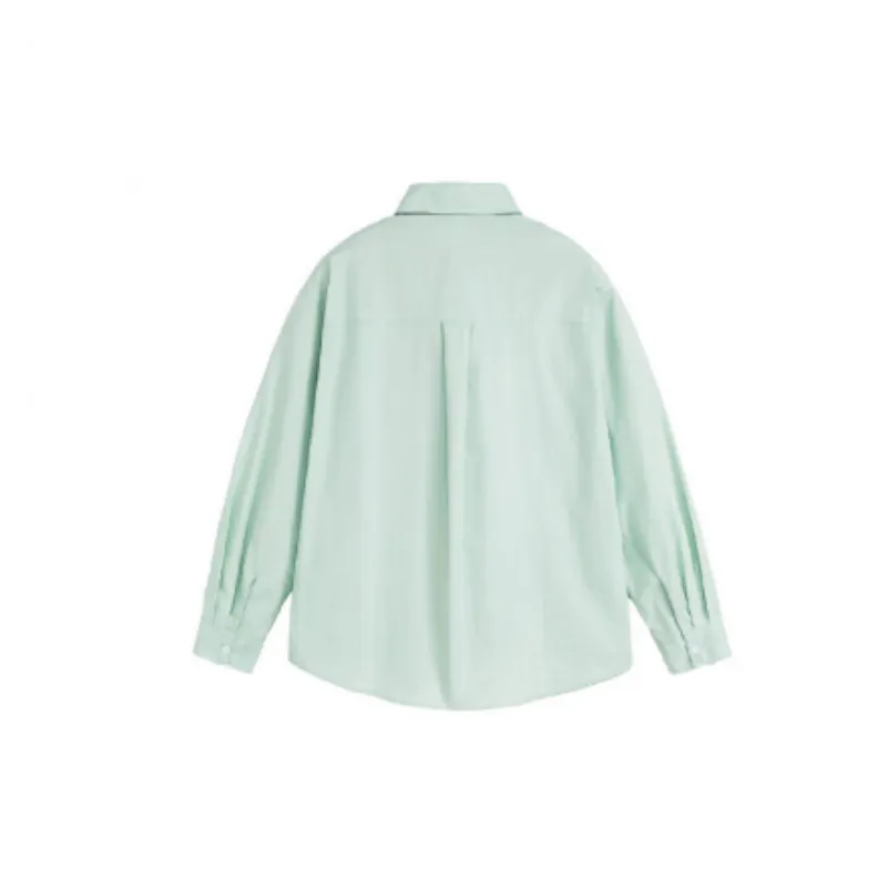 Loose Plain 100% Cotton Shirt Unisex-3