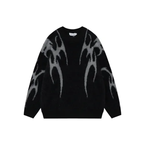 New Style Trendy Brand Contrast Color Pattern Jacquard Imitation Mink Sweater