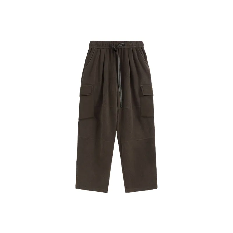 Loose Straight Leg Polyester Casual Pants-3
