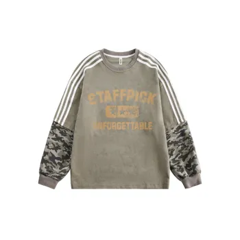Stitching Contrast Color Trendy Long Sleeve Sweatshirt