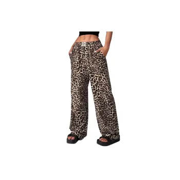 Simple Print Casual Pants
