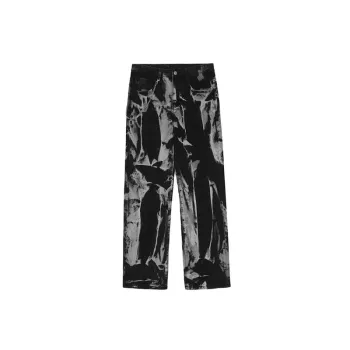 Loose Hip Hop Washed Chain Jeans