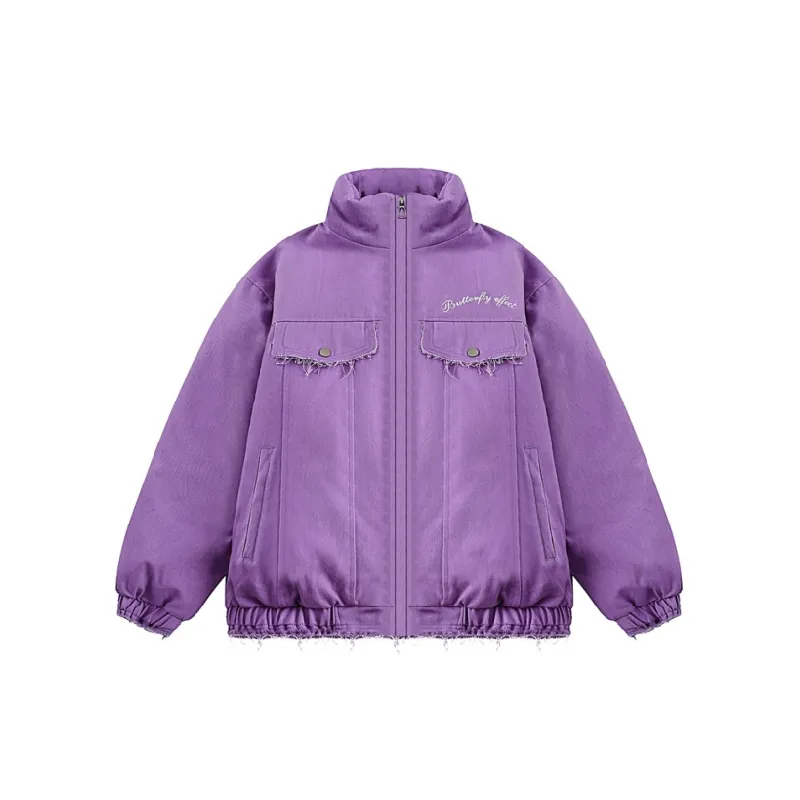 Retro Butterfly Embroidery Cotton Quilted Jacket-0