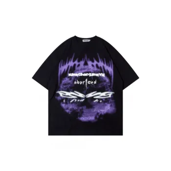 Street Fashion Sand Print Short sleeved T shirt