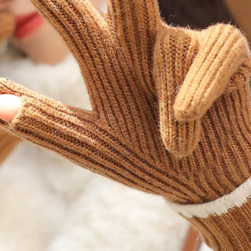 Basics Simple Knit Gloves-3