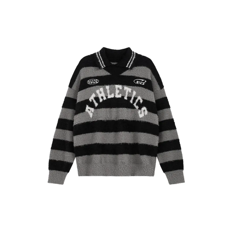 Casual Striped Nylon Sweater-4