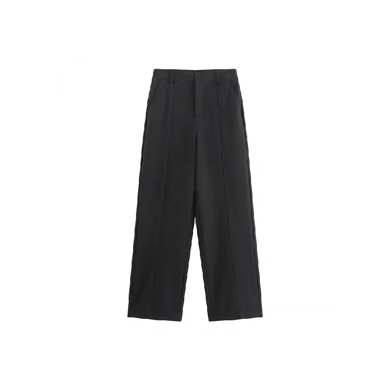 Casual Loose Blended Synthetic Fabrics Suit Trousers-3