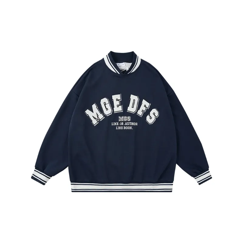 New Season Retro College Style Printed Casual Top Hoodie-4