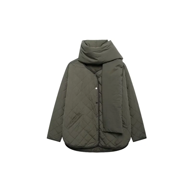 Fashionable Plain Quilted Jacket Women-0