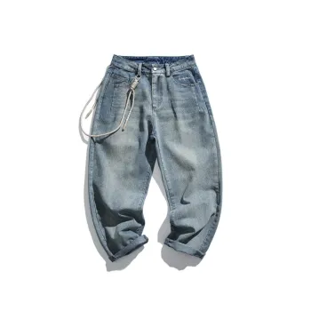 Retro Solid Color Washed Old Jeans