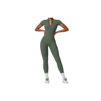 Simple Zipper Bodysuit Women