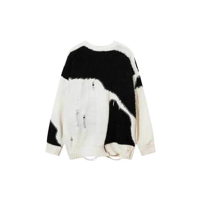 Destruction Stitching Crewneck Knitwear-1