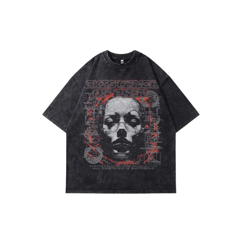 Street Retro 100% Cotton T Shirt-1
