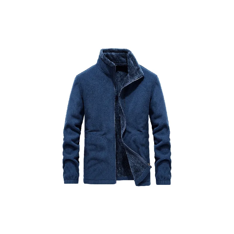 Casual Loose Blended Synthetic Fabrics Velvet Jacket-1