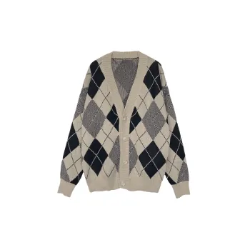 Casual Plaid Rabbit Hair Knitwear