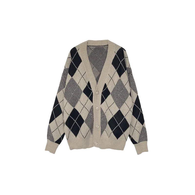 Casual Plaid Rabbit Hair Knitwear-0
