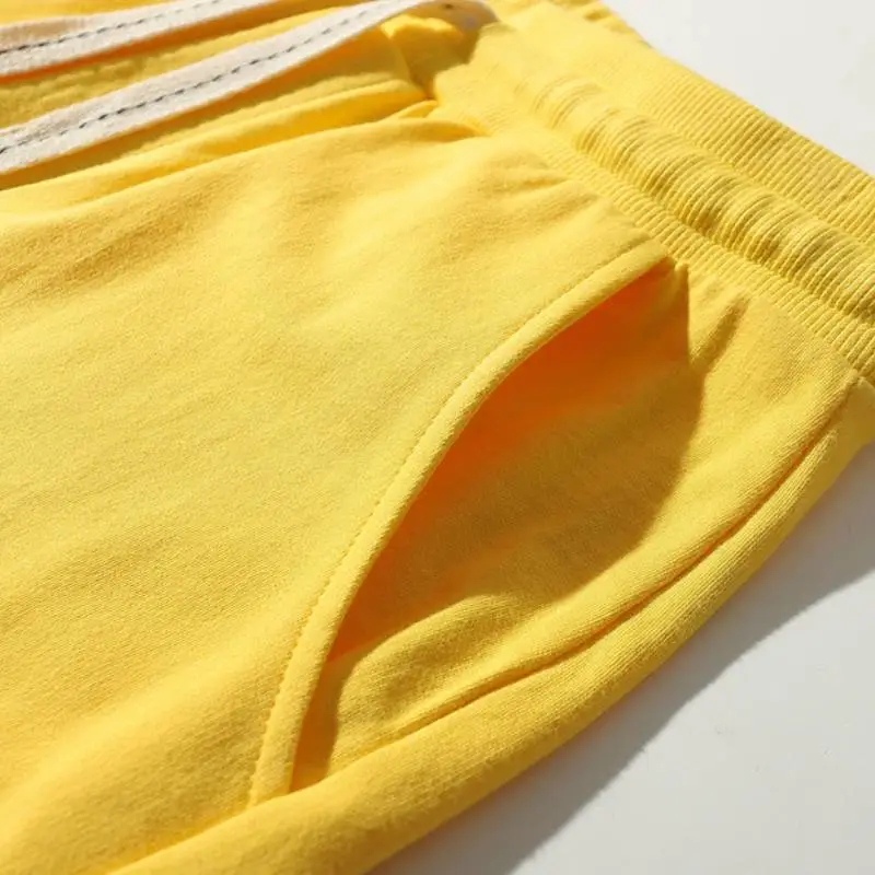Loose Plain Cotton Casual Shorts-4