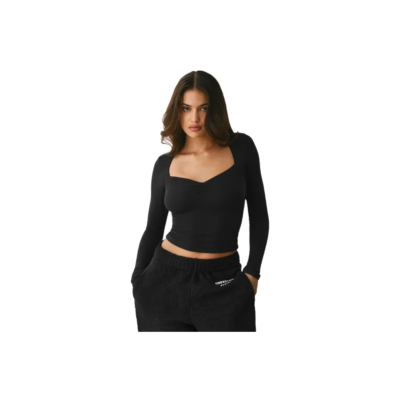 Fashionable Plain Thickened French Fine Rib Fabric Shirt Women-0