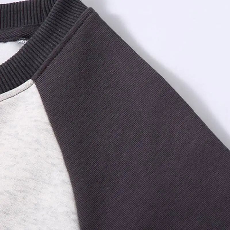 Contrast Color Loose Cotton Sweatshirt-6