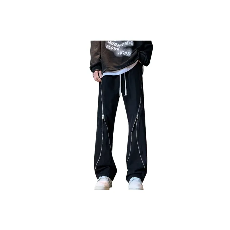 Fashionable Zipper Denim Cargo Pants-2