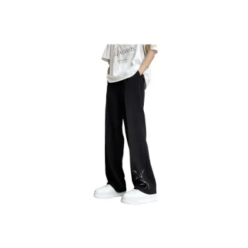 Loose Bamboo Leaf Embroidery Trendy Straight Casual Long Pants