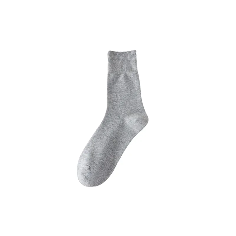 Simple Loose Cotton Mid Calf Sock-0